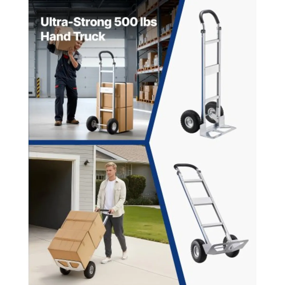 Hand Truck, 226.9 kg Load Capacity, Heavy-Duty Han - Image 2