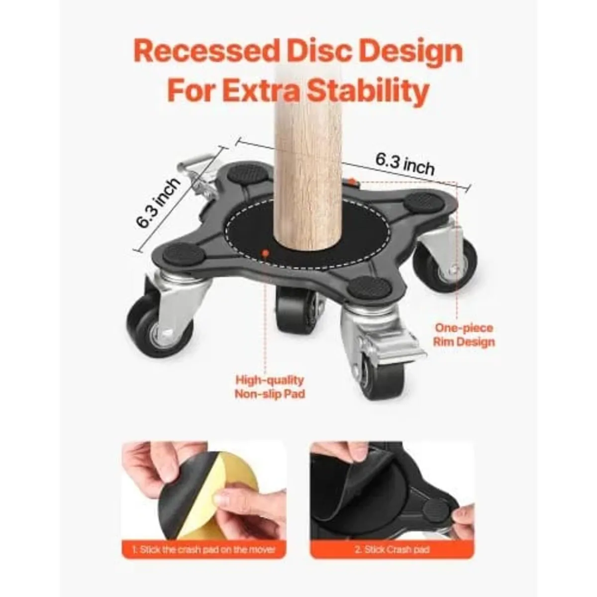 Furniture Dolly, Maximum Load 1200 lbs, Heavy Duty - Image 4