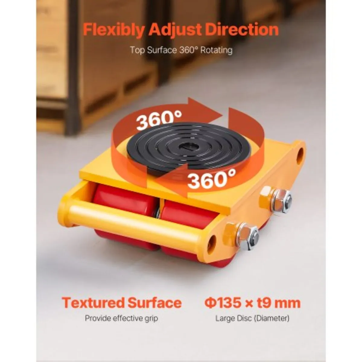 4PCS Machinery Skate Dolly, 17637LBS/8T Industrial - Image 4