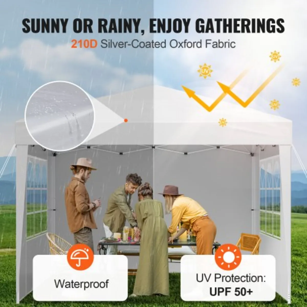 Pop Up Canopy, 2.95 x 2.95 m Instant Canopy Portab - Image 3