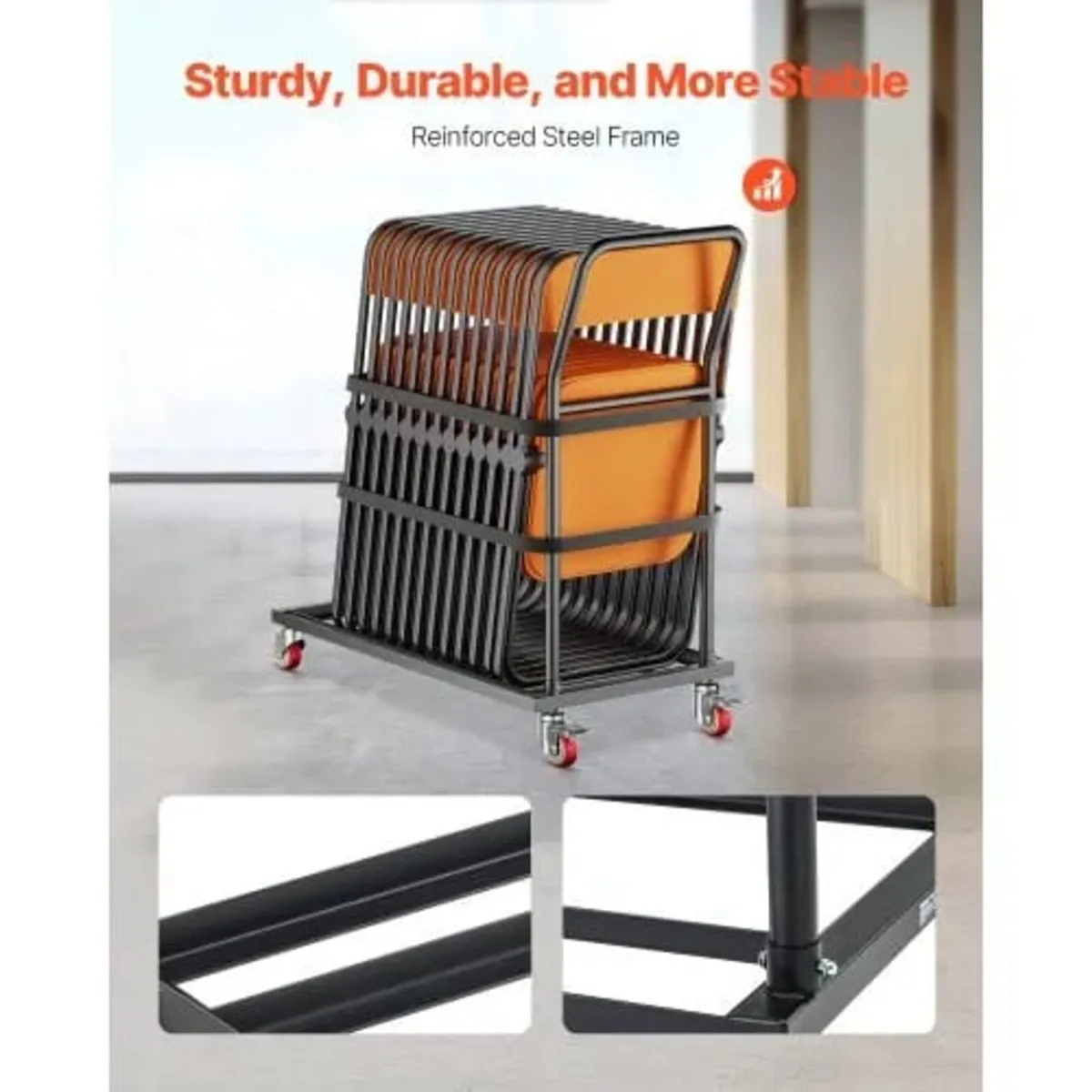 Folding Chair Rack, 300 LBS Capacity, L-shape Vert - Image 2