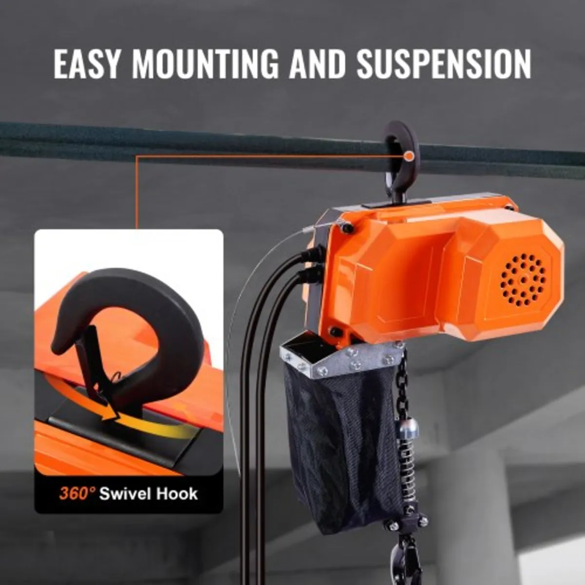 Electric Chain Hoist, 330 lbs Load Capacity, 10 ft - Image 2