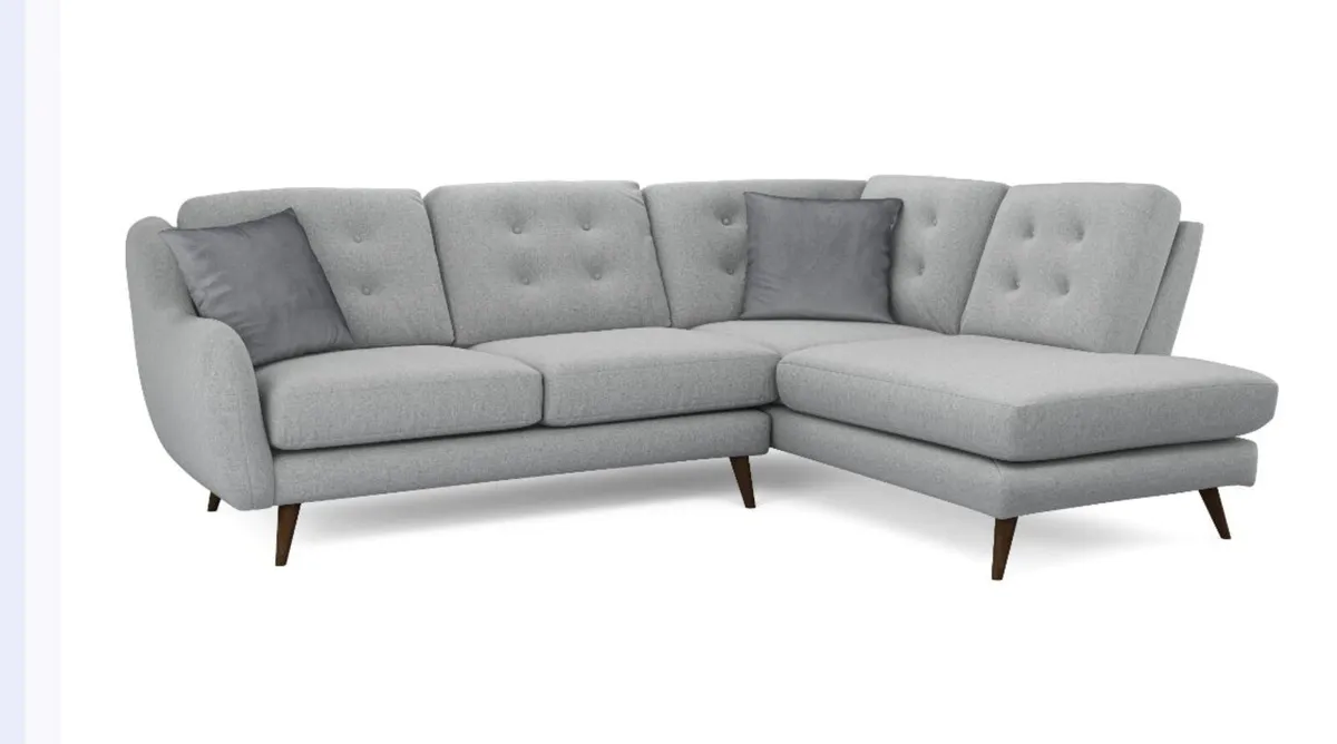 Grey L Shaped 4 Seater Sofa for sale - Image 2