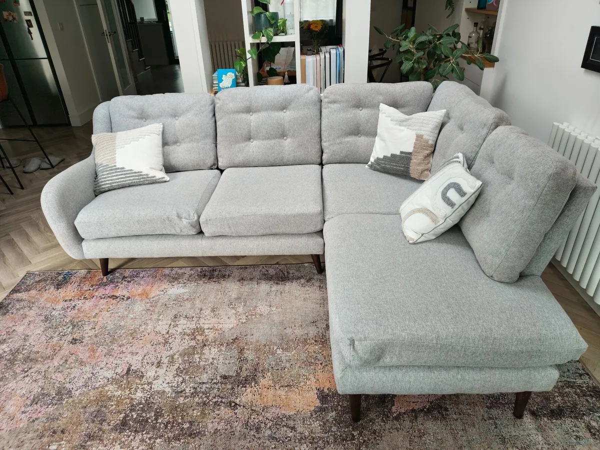 Grey L Shaped 4 Seater Sofa for sale - Image 4