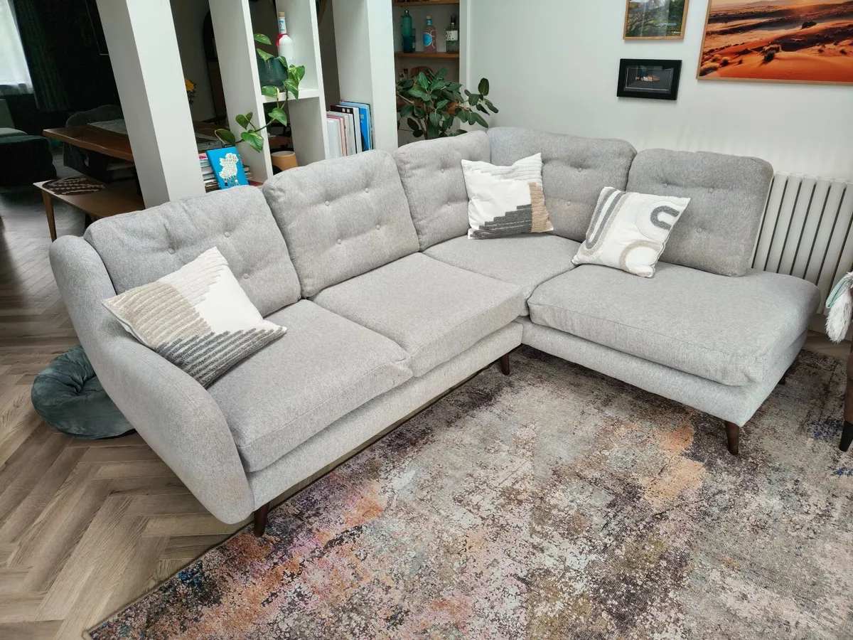 Grey L Shaped 4 Seater Sofa for sale - Image 1