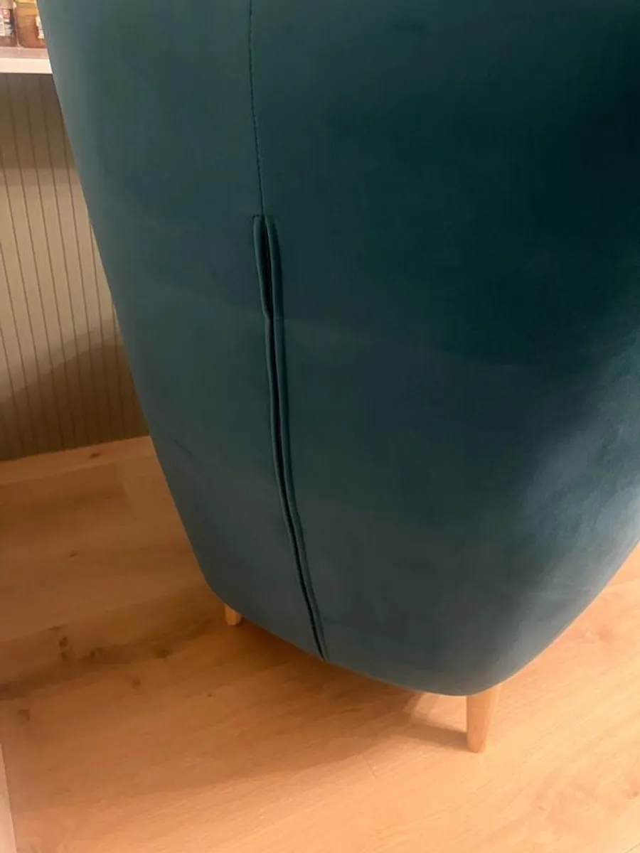 Teal armchair extremely comfortable to sit in! Hardly ever used nearly new. - Image 3