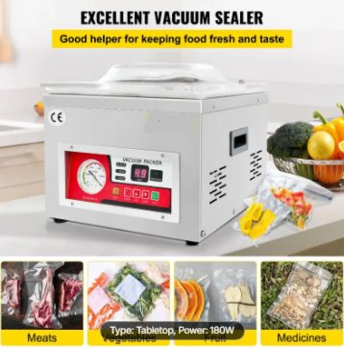 Chamber Vacuum Sealer, 260W Sealing Power - Image 2