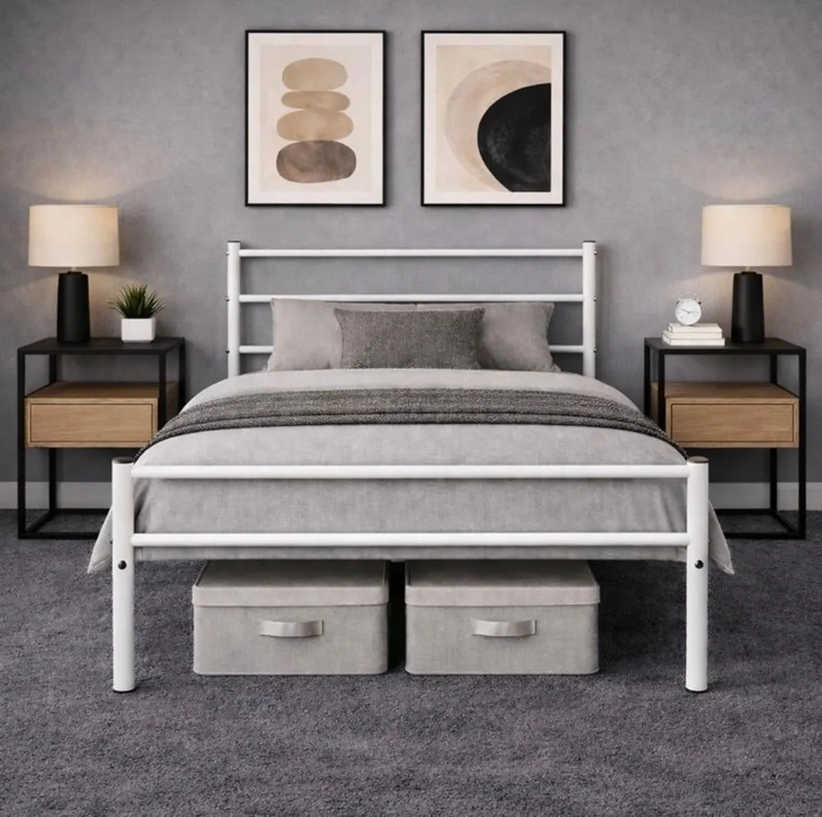 FREE White Metal Frame Single Bed, Unused Mattress & MORE - Image 1