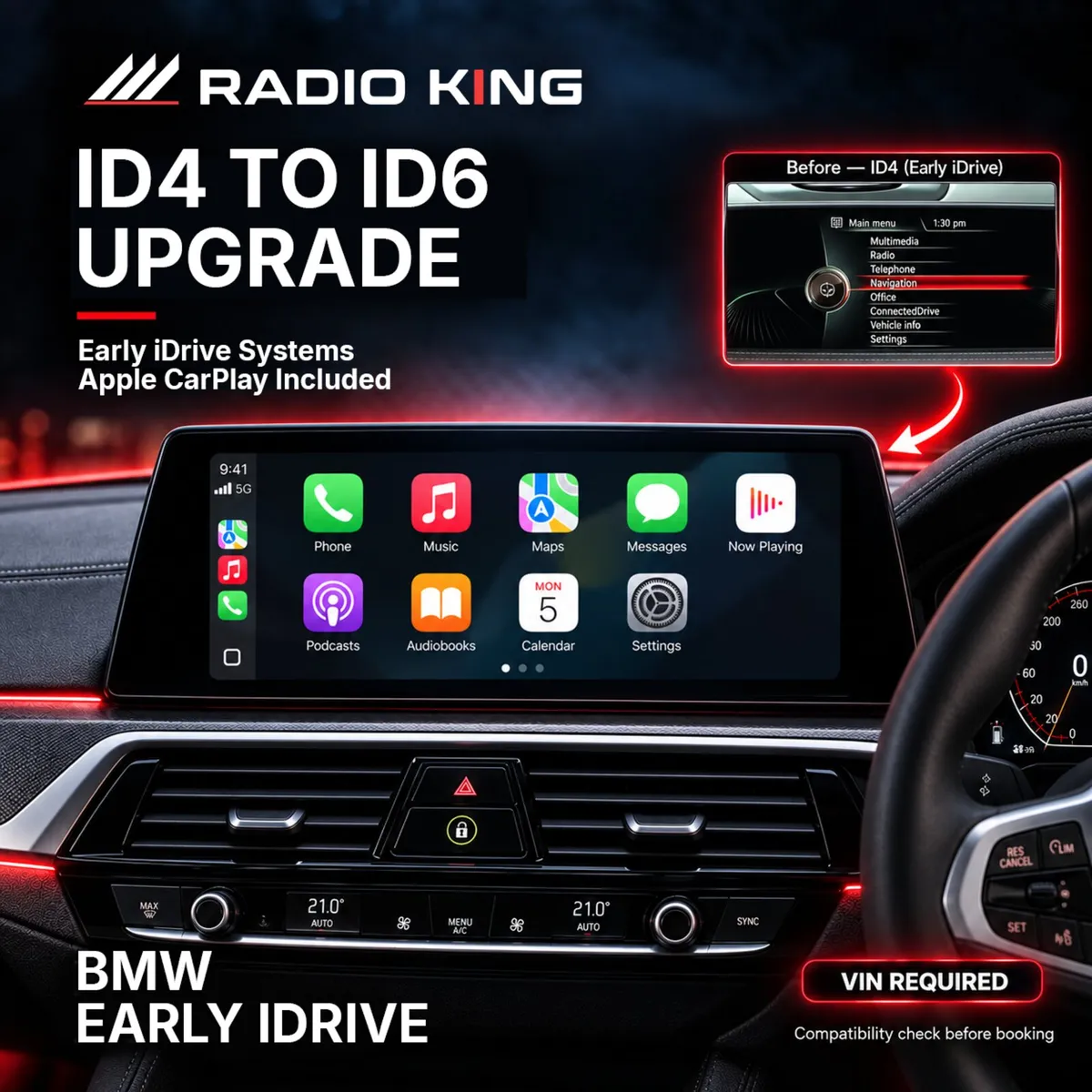 BMW ID4 to ID6 Upgrade with Apple CarPlay – Dublin