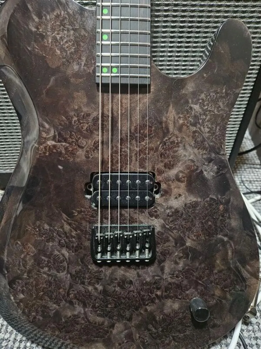 Kiesel Solo-6 Custom Burl Maple Top - Transparent Black - Image 2