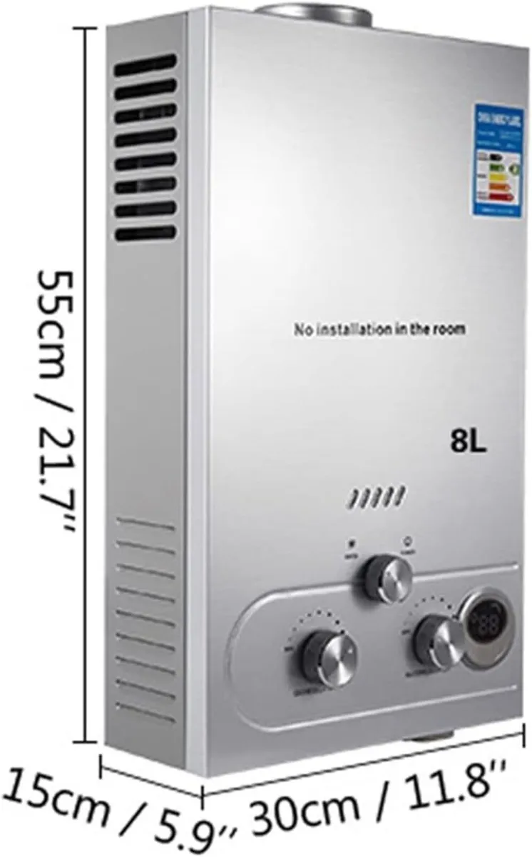8L Propane Tankless Water Heater Instant Heat - Image 1