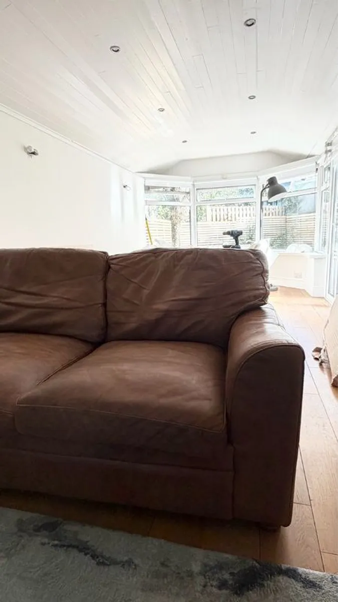 2 seater leather couch - free - Image 2