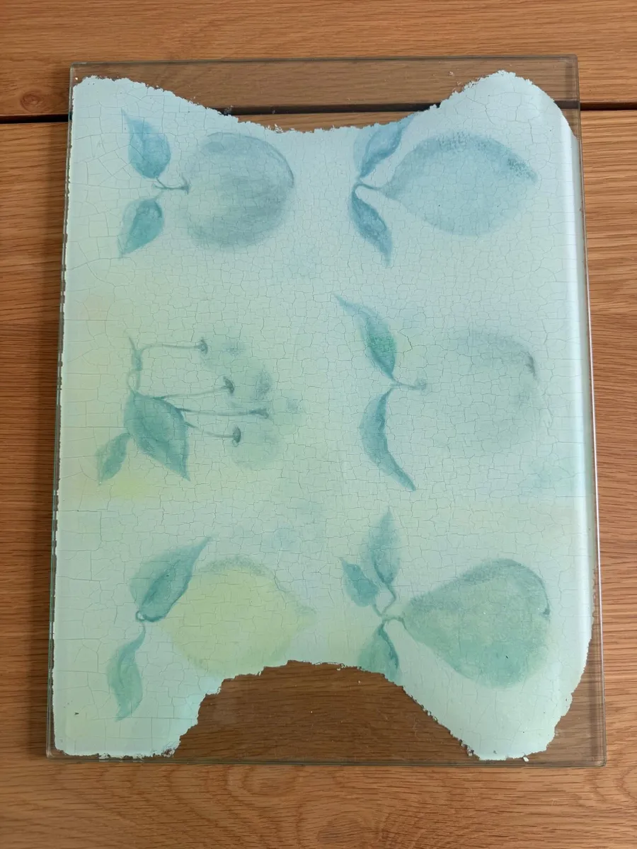 Glass trivet, hot plate, decorative serving tray