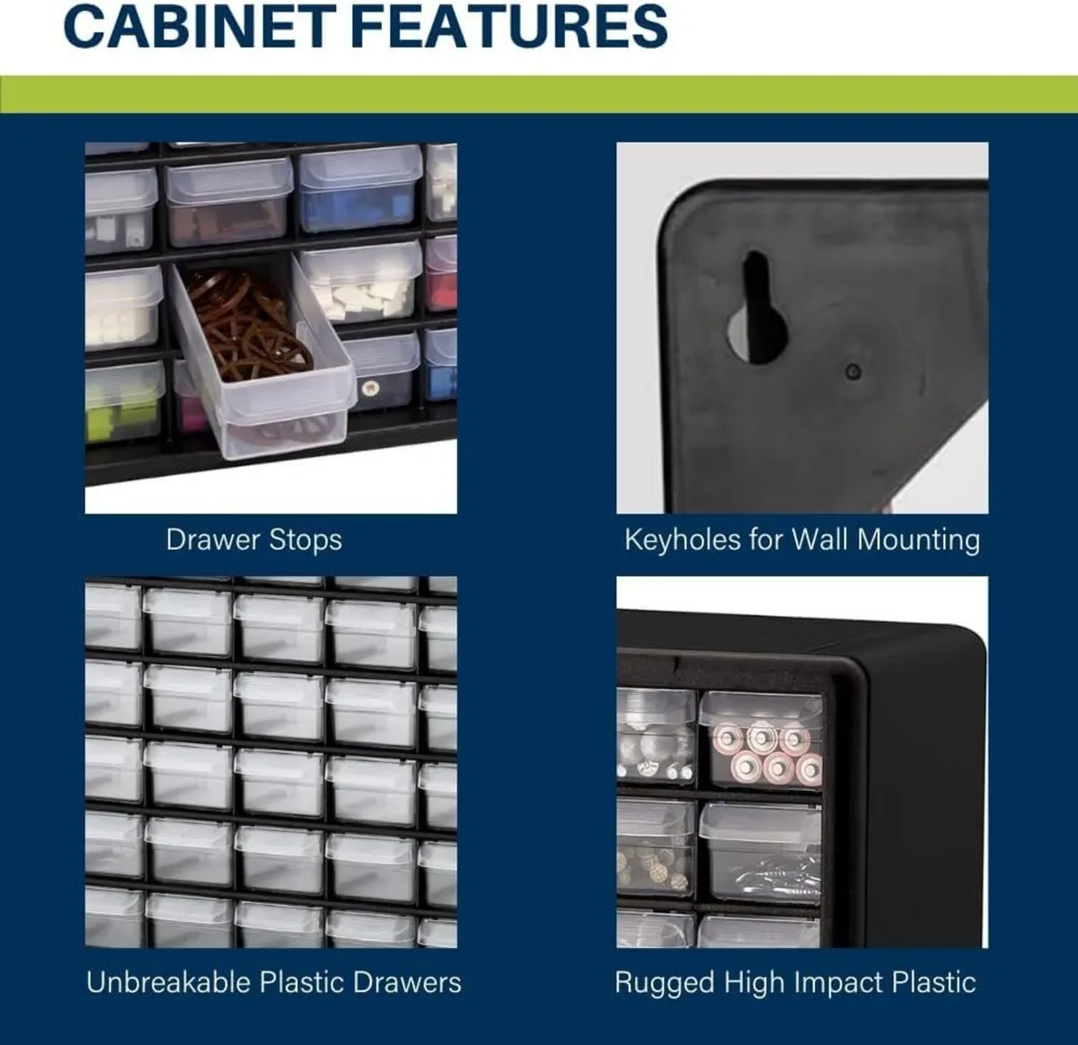 64-Drawer Plastic Drawer Storage Cabinet - Image 4