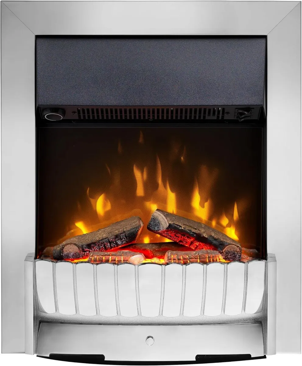 Clement Optiflame 2KW Inset Electric Fire Chrome - Image 1