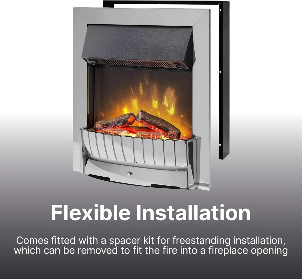 Clement Optiflame 2KW Inset Electric Fire Chrome - Image 4