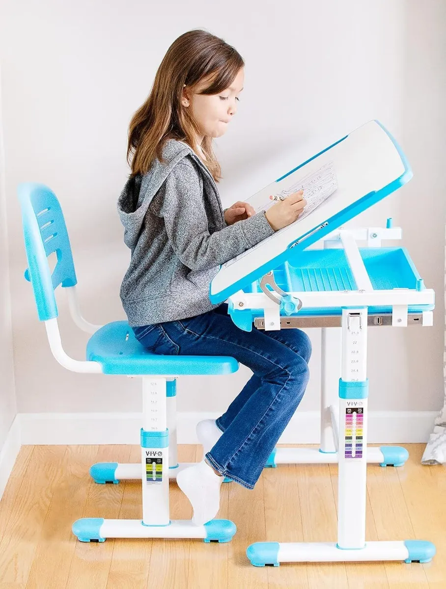 Adjustable Childrens Desk and Chair Set Kids - Image 2