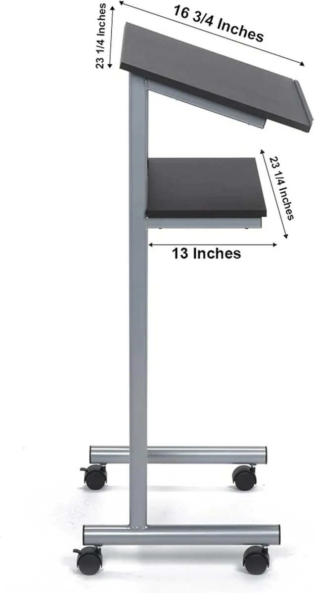 Wheeled Lectern with Storage Shelf Compact - Image 4