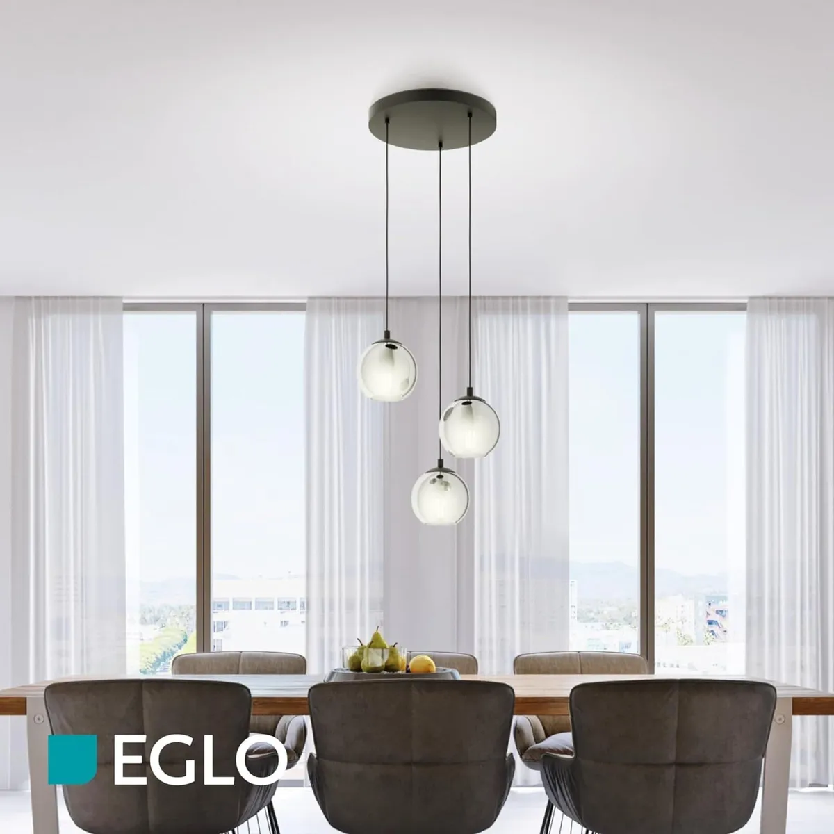 Ariscani Cluster Pendant Lamp 3 Shades Dining Room - Image 3
