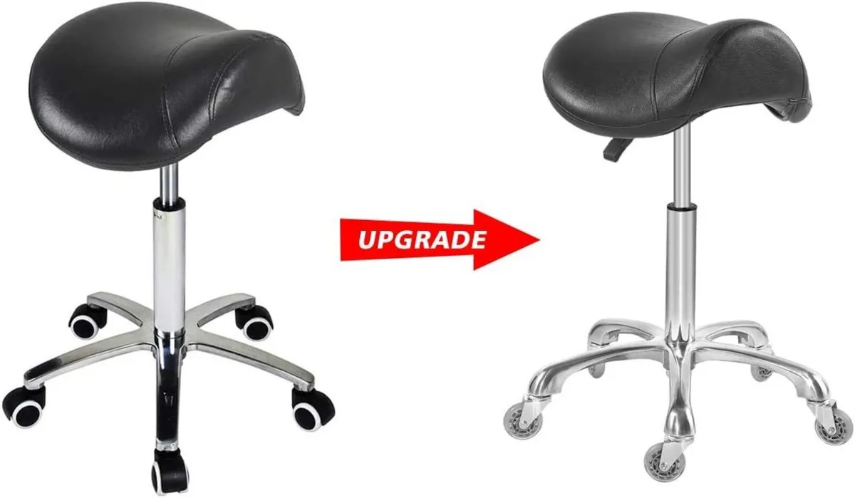 Ergonomic Saddle Stool Chair with Wheels - Image 4