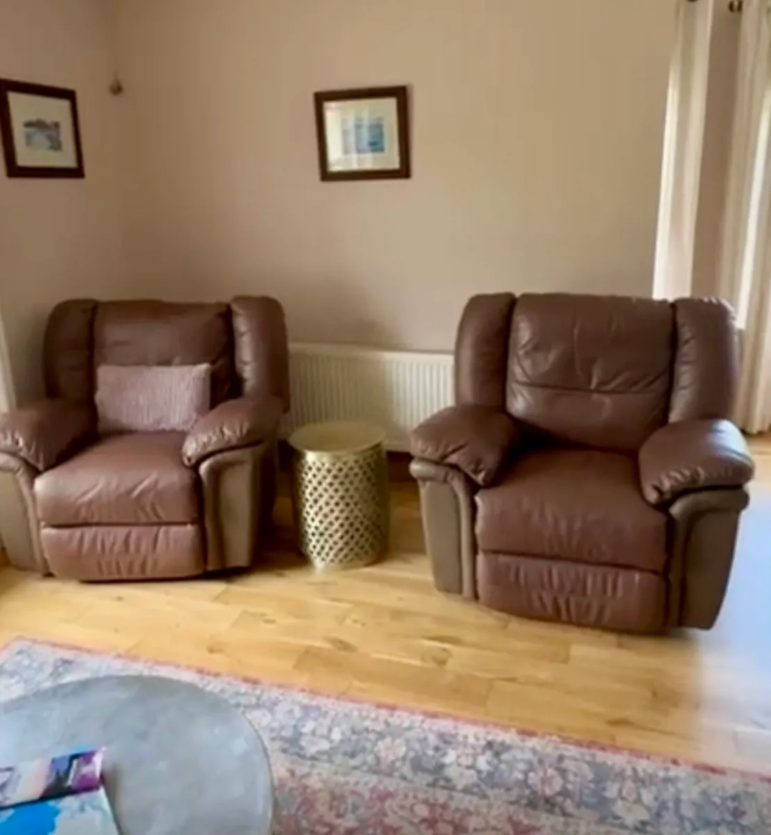 Genuine Leather Recliner Armchairs - Image 1