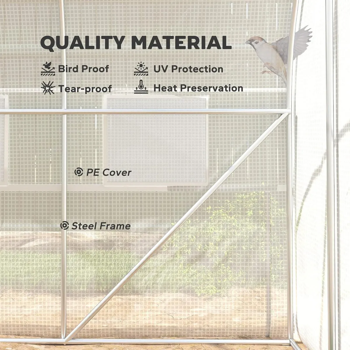 4×3m Large Walk-In Polytunnel Greenhouse - Image 4