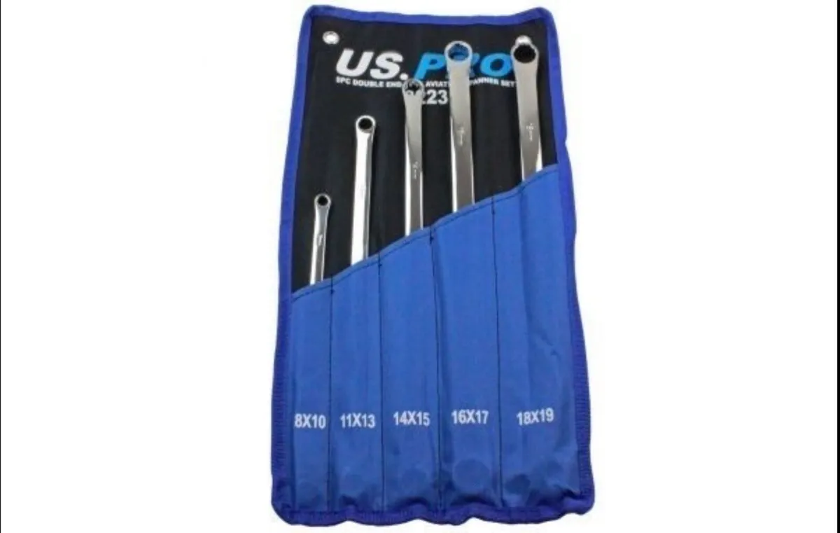 Brand New 5Pc Double End Ring Avatation Spanners - Image 1