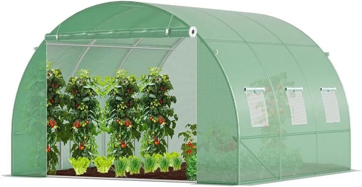 3 × 3m Walk-In Polytunnel Greenhouse – 9m² - Image 1
