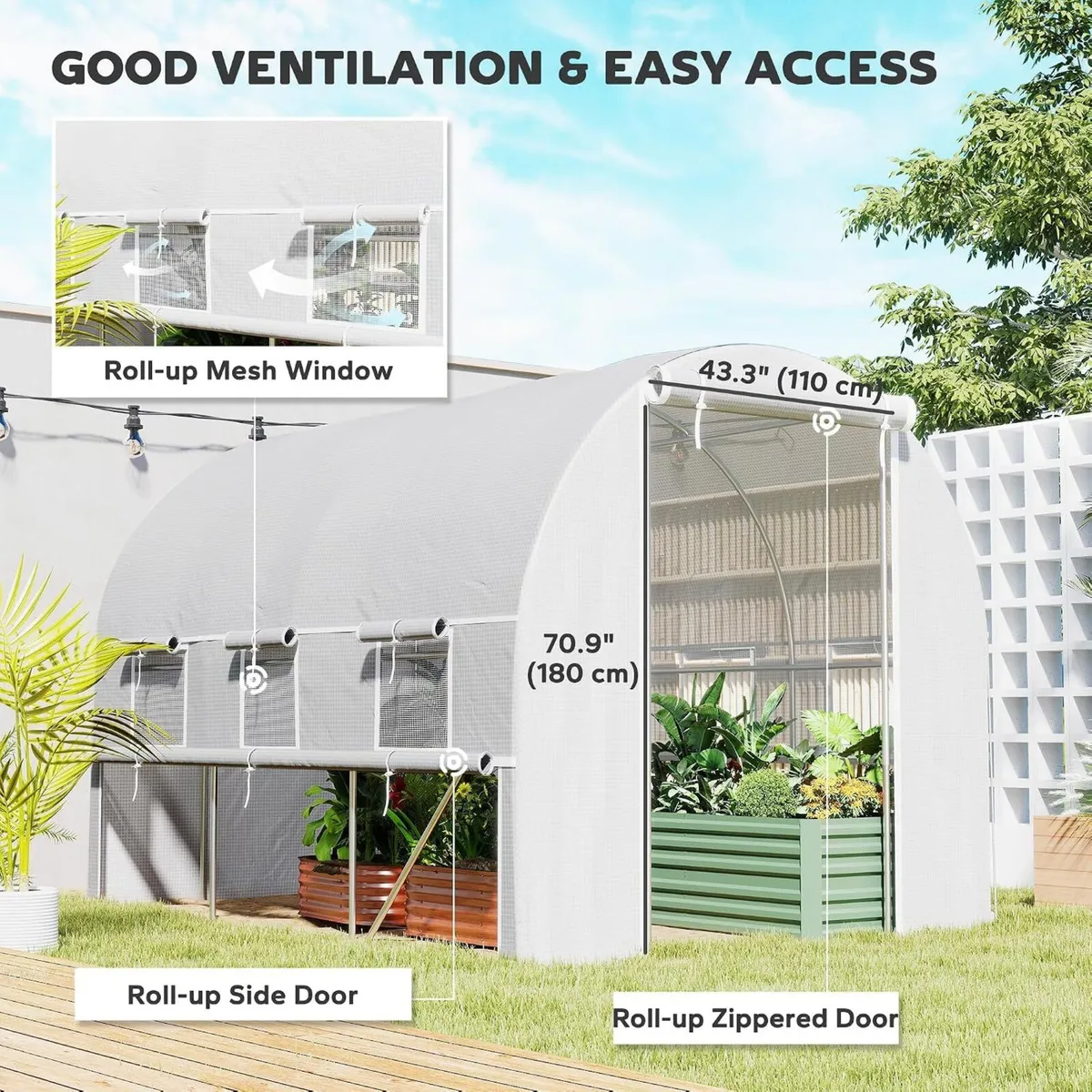 3 × 3m Walk-In Polytunnel Greenhouse – 9m² - Image 3