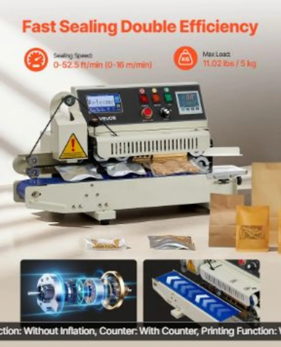 Continuous Bag Band Sealing Machine, 6-12 mm Seal - Image 2