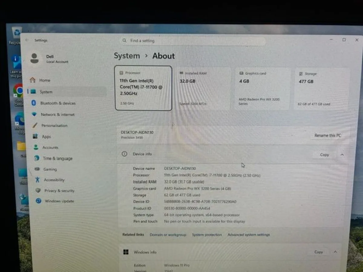 Dell Precision 3450-i7-16GB-256GB-11th Gen Win 11 - Image 2