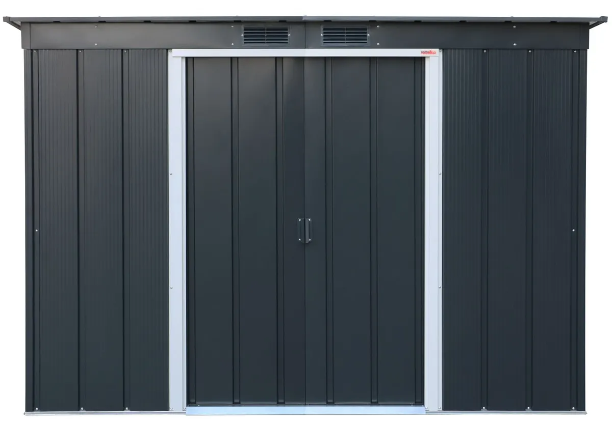 🏡 8x4 ECO PENT STEEL GARDEN SHED – ANTHRACITE GRE - Image 2