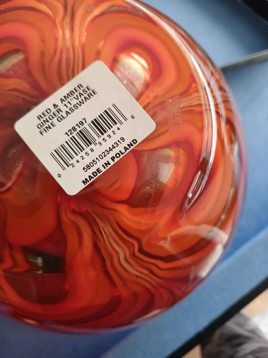Evolution by Waterford Red & Amber Ginger Vase – 1 - Image 2