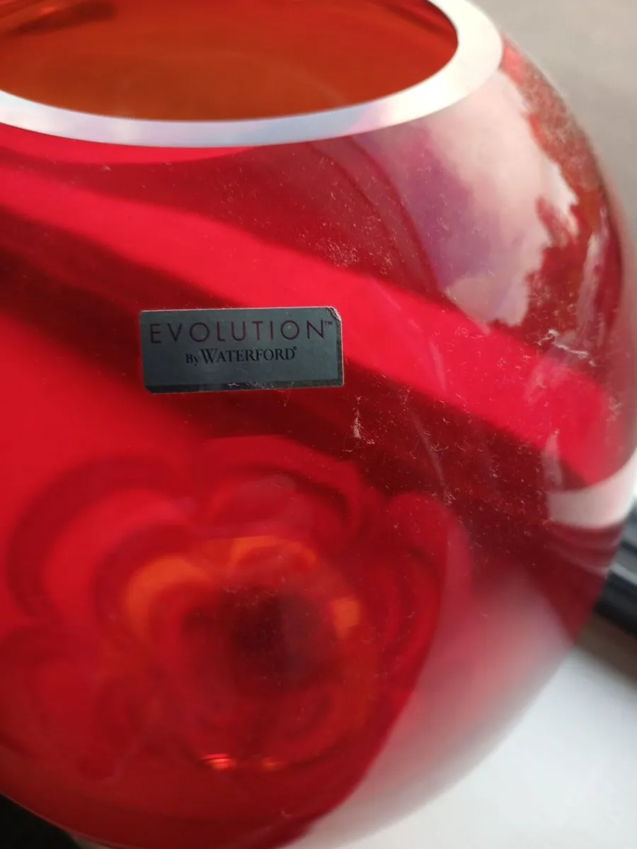 Evolution by Waterford Red & Amber Ginger Vase – 1 - Image 1