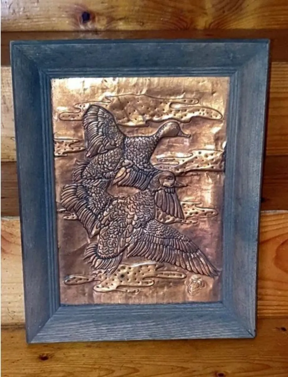 Vintage Mid-Century Copper Relief Duck Wall Art - Image 2