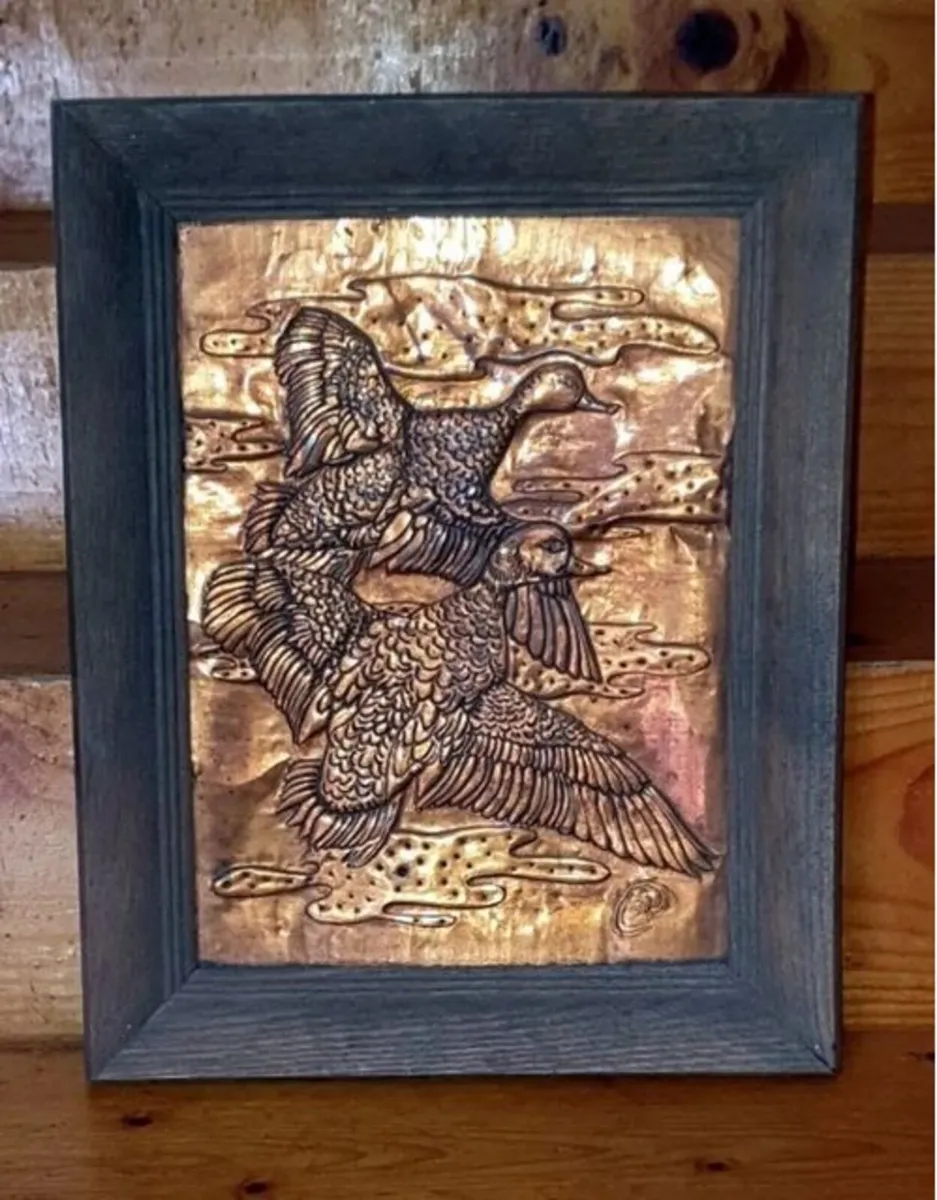 Vintage Mid-Century Copper Relief Duck Wall Art - Image 3