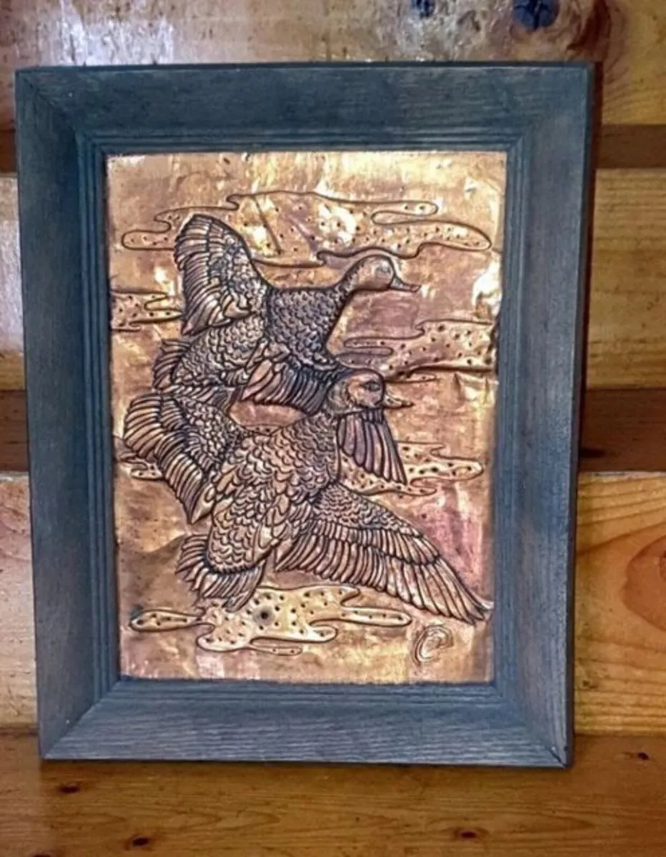 Vintage Mid-Century Copper Relief Duck Wall Art - Image 1