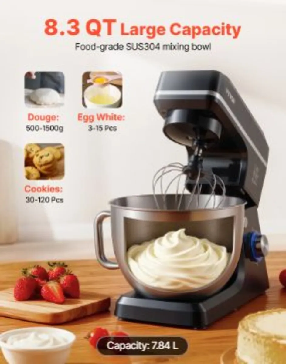 Stand Mixer, 8.3QT Dough Mixer, 1400W - Image 3