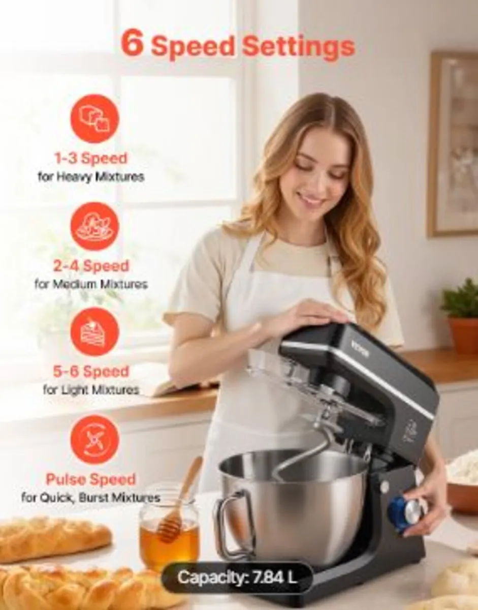 Stand Mixer, 8.3QT Dough Mixer, 1400W - Image 4