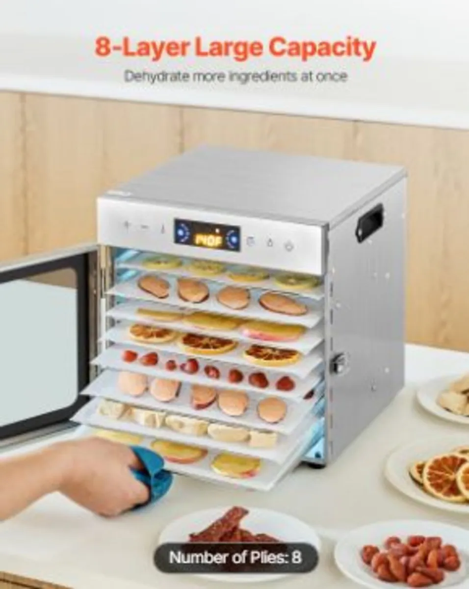 Food Dehydrator Machine, 8 Stainless Steel Trays - Image 4