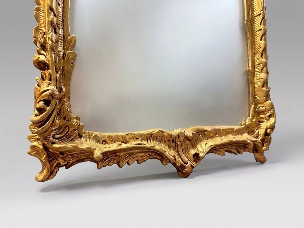 French Ornate Rococo Style Gilt Pier Mirror - Image 3
