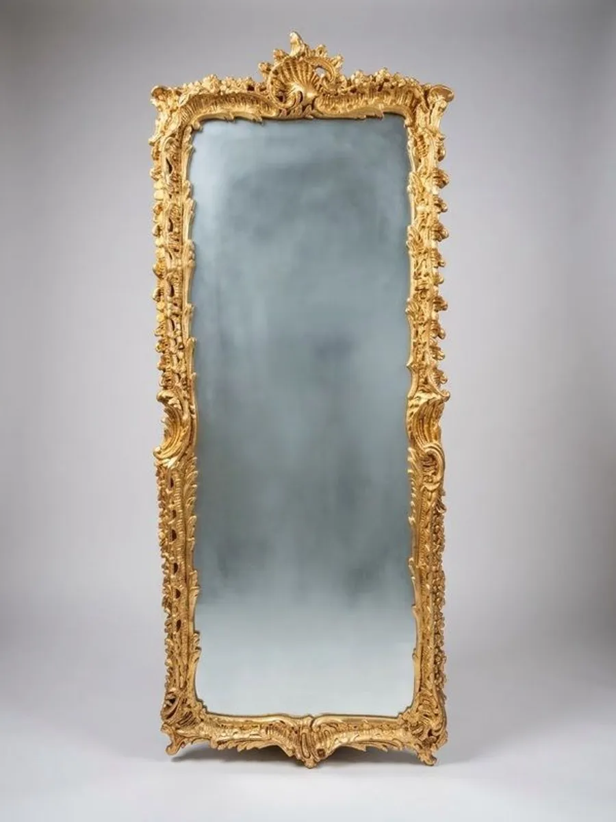 French Ornate Rococo Style Gilt Pier Mirror - Image 1