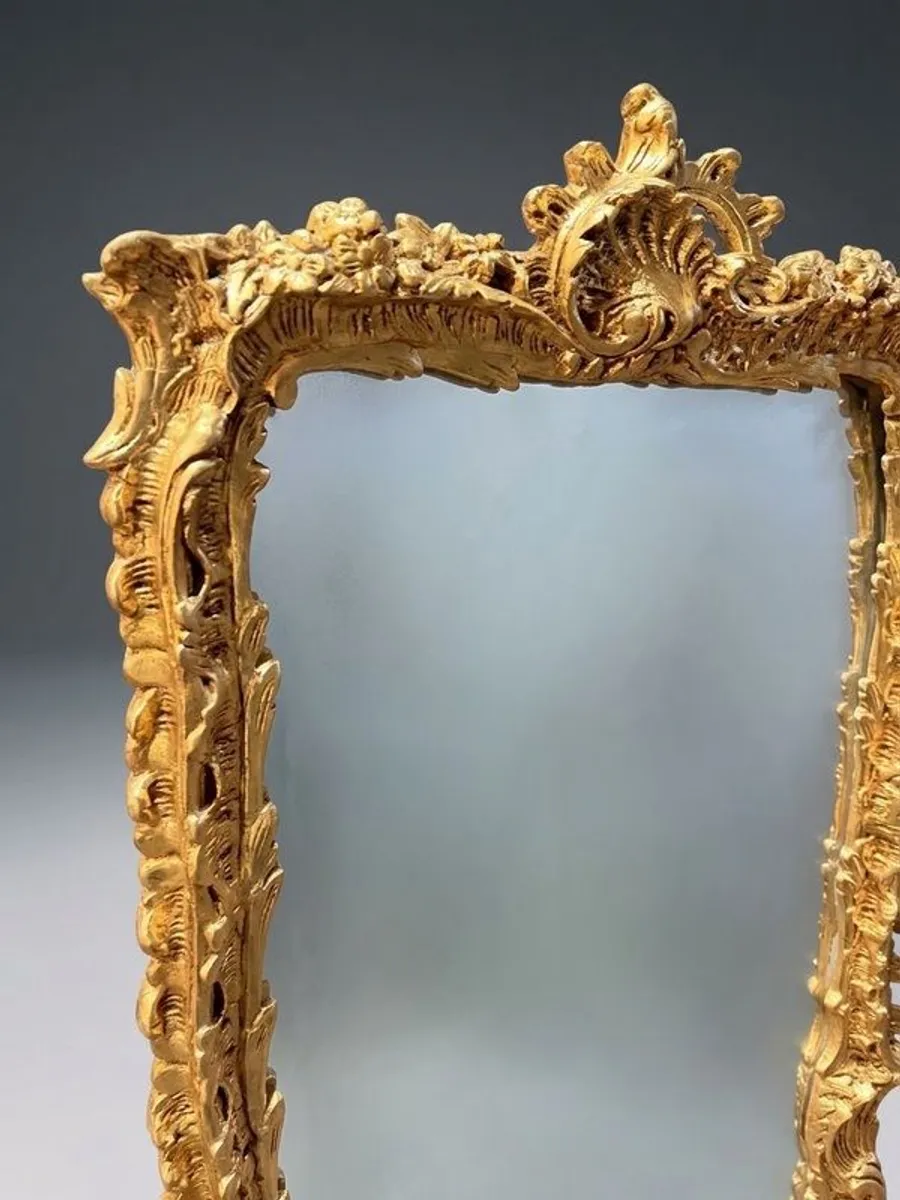 French Ornate Rococo Style Gilt Pier Mirror - Image 2