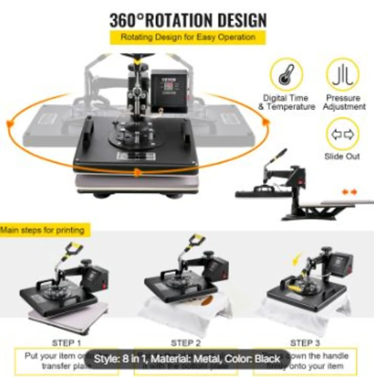 Heat Press 8 in 1 Heat Press Machine 38x38cm - Image 3