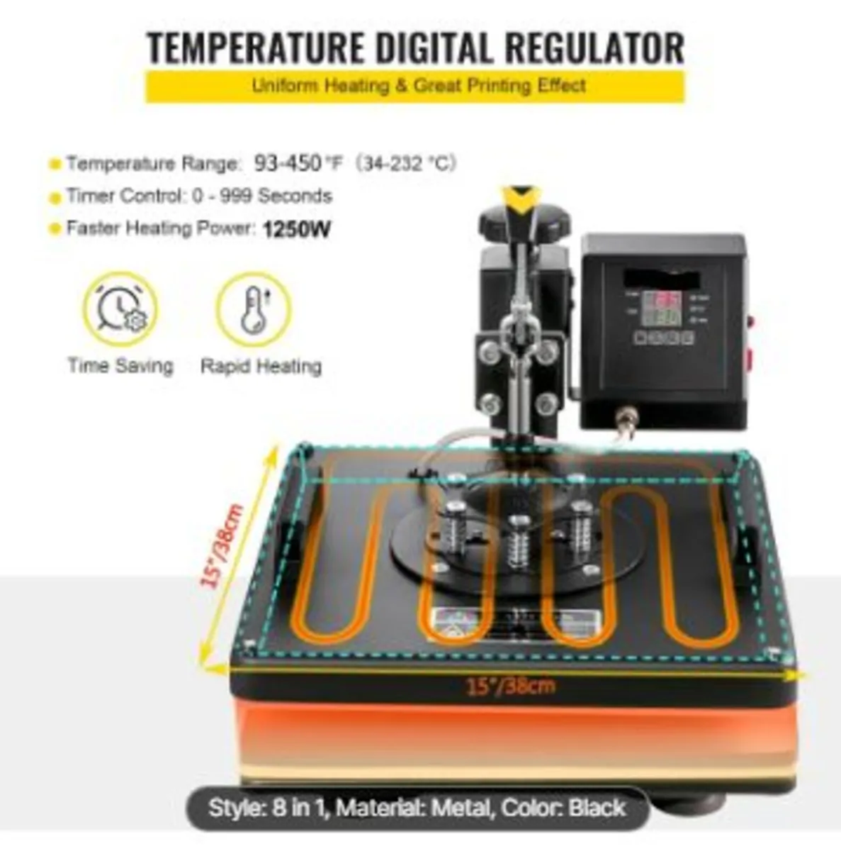Heat Press 8 in 1 Heat Press Machine 38x38cm - Image 2