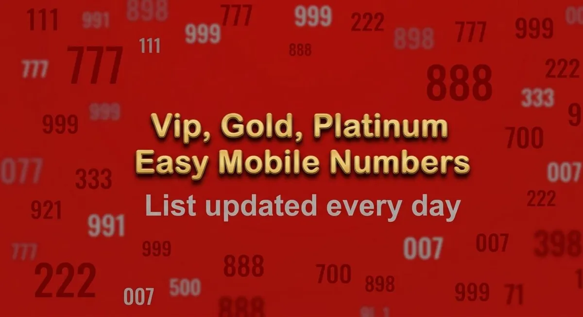 Vip, Gold, Platinum, Easy Numbers 777  888 444 333