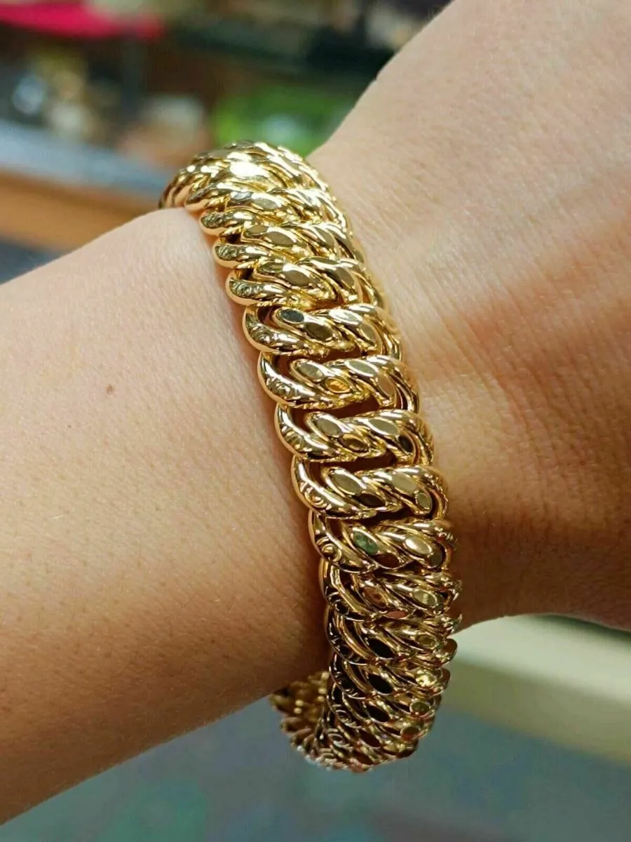 9k Yellow Gold Byzantine Bracelet , Brand New - Image 1