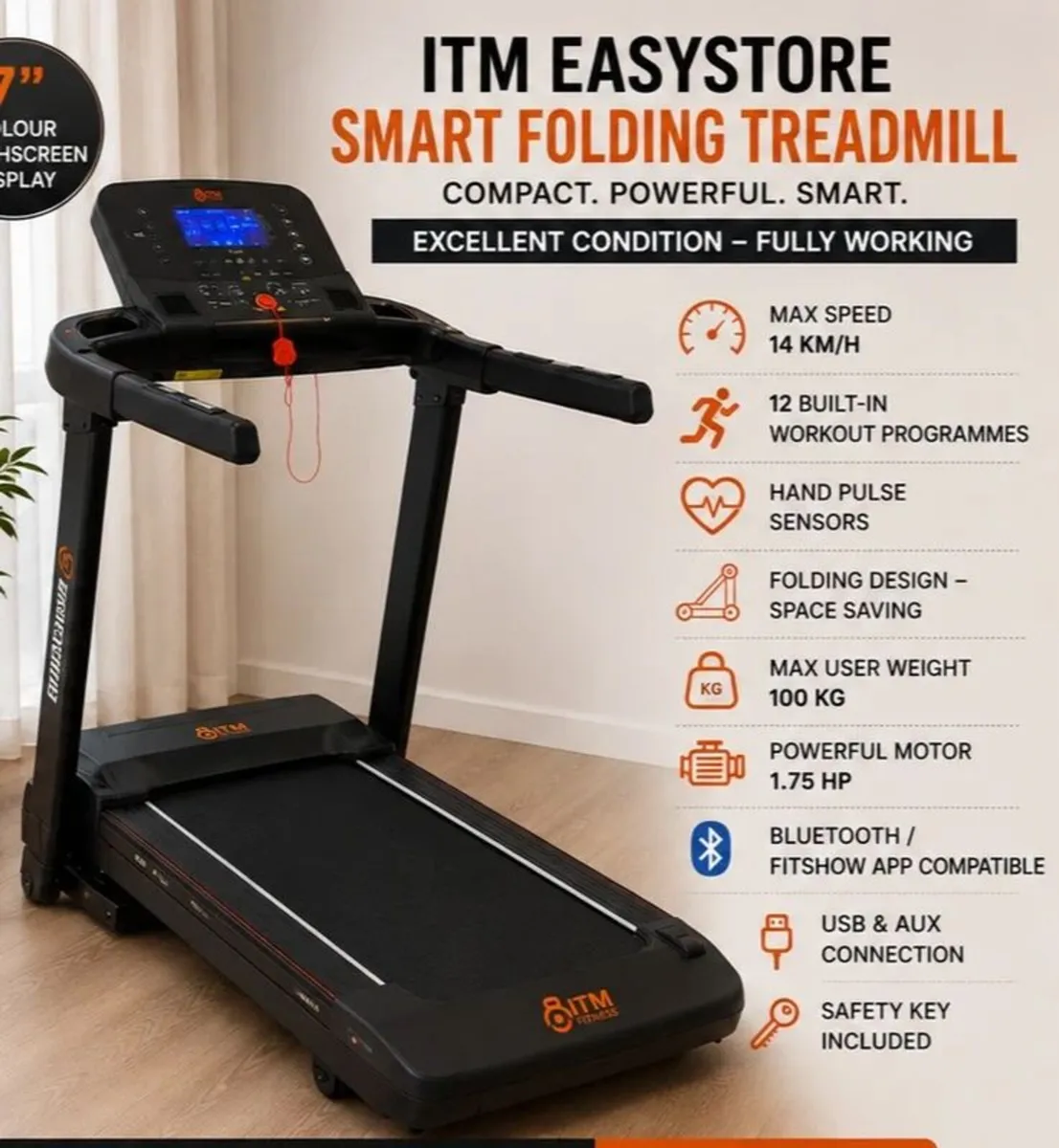 ITM EasyStore SMART Folding Treadmill - Image 1