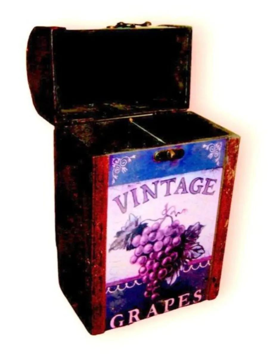 Vintage Wooden Double Wine Bottle Carrier - Image 1