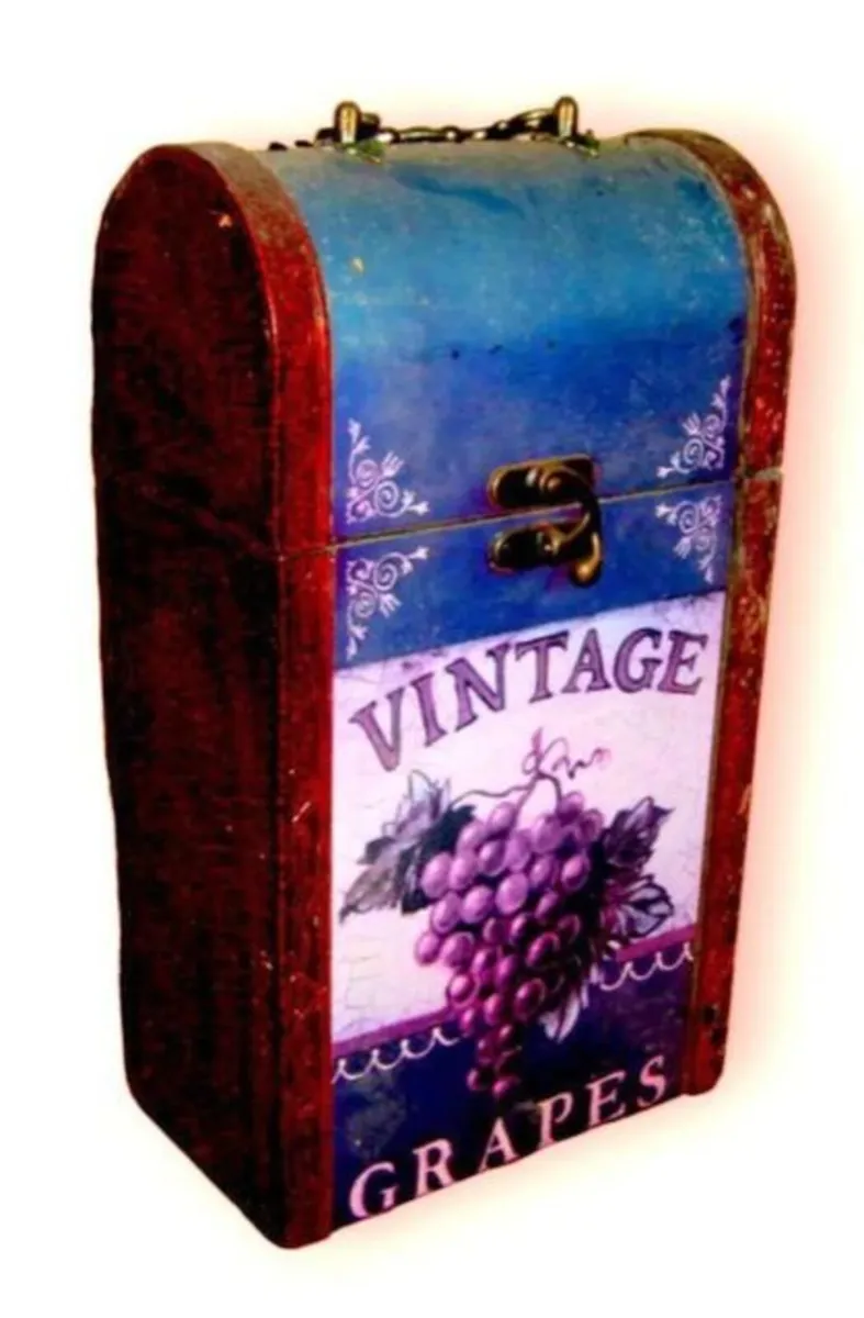 Beautiful Vintage Wooden Double Wine Bottle Holder - Image 1